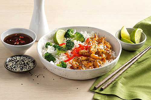 Sesam Chicken Bowl mit Basmatireis